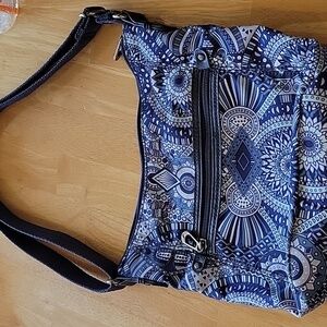 Ladies crossbody pattern microfiber handbag